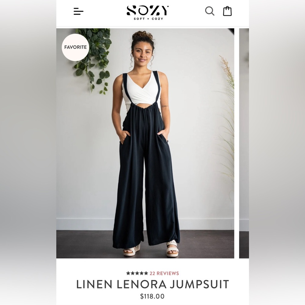 Sozy linen Lenora jumpsuit new S